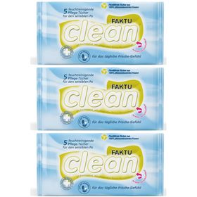 FAKTUclean feuchtreinigende Pflegetücher für sensible Haut im Analbereich, pH-hautneutral,  parfümfrei und ohne Alkohol oder Farbstoffe. 30 Stk.