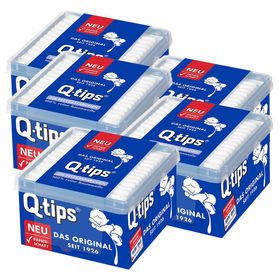 Q-tips® Wattestäbchen, Würfelbox
