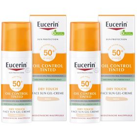 Eucerin® Oil Control Tinted Face Sun Gel-Creme mit LSF 50+ – getönter Sonnenschutz für fettige und unreine Haut – Hell