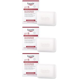 Eucerin pH5 Seifenfreies Waschstück – reinigt empfindliche und trockene Haut besonders sanft & bewahrt die Schutzfunktion der Haut
