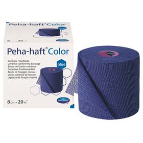 Peha-haft® Color latexfrei Fixierbinde 8 cm x 20 m blau