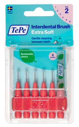 TePe Interdentalbürste Extra Soft 0,5 - 0,9 mm rot