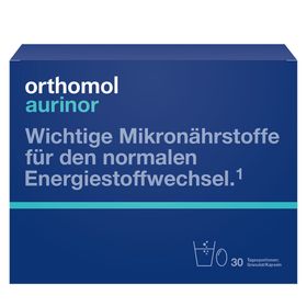 Orthomol Aurinor - unterstützt den Energiestoffwechsel - mit Omega-3-Fettsäure, Vitamin C, Magnesium und Zink - Granulat/Kapseln