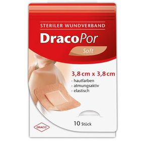 DracoPor Wundverband Soft hautfarben steril 3,8 x 3,8 cm