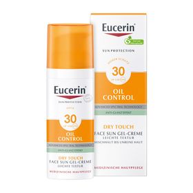Eucerin® Oil Control Face Sun Gel-Creme LSF 30 – hoher Sonnenschutz mit 8 Stunden Anti-Glanz Effekt, auch für zu Akne neigende Haut