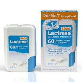 Lactrase® 6,000 - Laktase Mini Tabletten bei Laktoseintoleranz, Klickspender