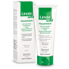 Linola PLUS Hautmilch - Körperlotion für juckende, trockene und irritierte Haut
