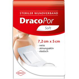 DracoPor Wundverband Soft weiß steril 7,2 cm x 5 cm