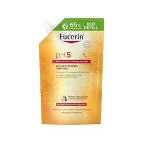 Eucerin® pH5 Duschöl – Rückfettende Reinigung für trockene, strapazierte Haut mit natürlichen Pflegeölen + Aquaphor Protect & Repair Salbe 7ml GRATIS