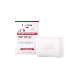 Eucerin® pH5 Seifenfreies Waschstück – reinigt empfindliche und trockene Haut besonders sanft & bewahrt die Schutzfunktion der Haut