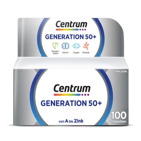 Centrum Generation Multivitamin 50+ – Hochwertiges Nahrungsergänzungsmittel mit Mikronährstoffen – Für Erwachsene ab 50 Jahren – Vitamine, Mineralstoffe, Spurenelemente