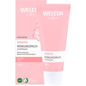 Weleda Sensitiv Reinigungsmilch - Milde Reinigung mit Mandel- und Pflaumenkernölen für sensible Haut