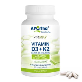 APOrtha® Vitamin D3 5.000 IE + Vitamin K2 vitaMK7® 200 µg Kapseln