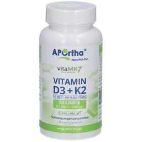 APOrtha® Vitamin D3 5.000 IE + Vitamin K2 vitaMK7® 200 µg Kapseln