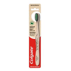 Colgate Bamboo Aktivkohle Weich Zahnbürste aus Bambus