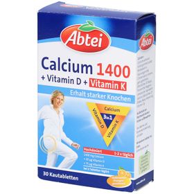 ABTEI Calcium 1400+Vitamin D3+K Kautabletten