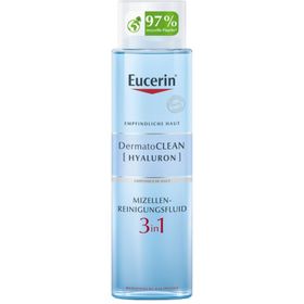 Eucerin DermatoClean [HYALURON] Mizellen-Reinigungsfluid 3 in 1 – milde & gründliche Gesichtsreinigung