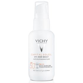 Vichy CAPITAL SOLEIL UV-Age Daily LSF 50+ Sonnencreme für das Gesicht + Vichy Minéral 89 Booster 10ml Mini GRATIS