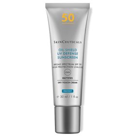 SkinCeuticals OIL SHIELD UV DEFENSE SUNSCREEN LSF 50, mattierende Gesichtssonnencreme für Mischhaut + SkinCeuticals - Probenduo (2x 4ml) C E Ferulic + HB5 GRATIS