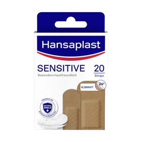 Hansaplast Sensitive Pflaster Mittlerer Hautton | Weiches & atmungsaktives Material | Schmerzfreies Entfernen | Auch für Diabetiker geeignet | Hautton Pflaster | 10 Stück