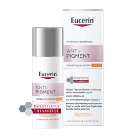 Eucerin Anti-Pigment Tagescreme mit Thiamidol®, schnell einziehende, getönte Antipigmentcreme mit LSF 30, hell