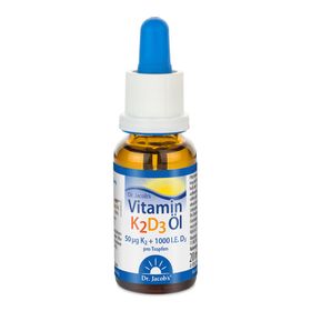 Dr. Jacob's Vitamin K2D3 Öl 1000 IE/50 mcg D3+K2 640 Tropfen vegetarisch