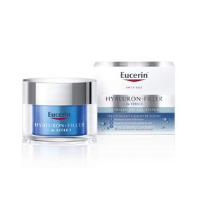 Eucerin HYALURON-FILLER + 3x EFFECT Feuchtigkeits-Booster Nachtpflege – Gesichtspflege mit Hyaluronsäure gegen Falten