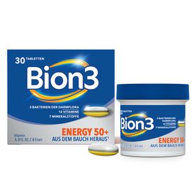 Bion3 50+ Energy Multivitamin für Darm-² & Energieunterstützung¹ - Jetzt 10% sparen mit dem Code „bion10“