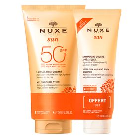NUXE SUN Sonnenmilch Gesicht und Körper LSF 50 + After Sun Duschshampoo