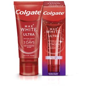 Colgate Max White Ultra Active Foam Whitening Zahnpasta, weissere Zähne in 3 Tagen