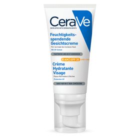 CeraVe Feuchtigkeitsspendende Gesichtscreme mit LSF 30 – für normale bis trockene Haut + CeraVe Schäumendes Reinigungsgel 20ml GRATIS