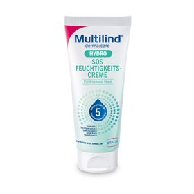 Multilind® derma:care HYDRO SOS Feuchtigkeitscreme: Intensive Feuchtigkeit. Für trockene, raue Hautstellen. Pflegt mit Ceramide NP, Panthenol, Glyzerin, Rizinusöl, Beerenwachs