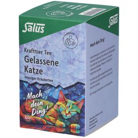 Salus Krafttier Tee Gelassene Katze – Minziger Bio-Kräutertee mit Ashwagandha, 15 Filterbeutel​