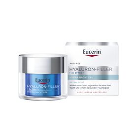 Eucerin® Hyaluron-Filler + 3x Effect Hydra Nacht Gel – regenerierendes Nachtgel mit Hyaluronsäure und 72h Feuchtigkeit für ein frisches Hautbild am Morgen