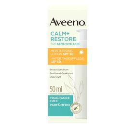 Aveeno CALM+RESTORE Hafer Creme LSF 50 - Gesichtscreme mit Sonnenschutz