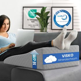 ELONEO Lagerungskissen für Beine, Venenkissen, Funktionskissen, waschbarer Bezug, 68x40x16cm