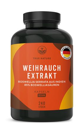 TRUE NATURE® Weihrauch Kapseln (Boswellia Serrata Extrakt) - Weihrauch Extrakt - Made in Germany