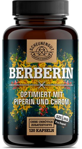 Scheunengut® Berberin | Berberis aristata Extrakt 20:1 optimiert mit Piperin & Chrom