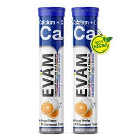 EVÄM Calcium + Vitamin C, Brausetabletten - 2 Set
