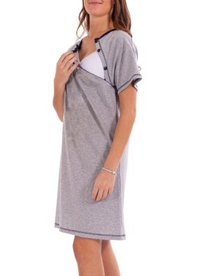 MYSANITY Still-Nachthemd aus Baumwolle mit doppeltem Öffnungssystem