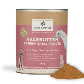 PAWS&PATCH Hagebuttenschalen Pulver 250g für Hunde, Katzen & Pferde