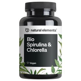 natural elements Bio Spirulina & Chlorella Presslinge – 500 Tabletten – 100% Rein & Natürlich