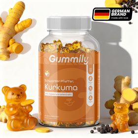 Gummily® 250 mg Kurkuma Gummibärchen mit schwarzer Pfeffer & Ingwerwurzelextrakt