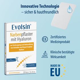 Evolsin Narbenpflaster mit Hyaluron & Patchtronik