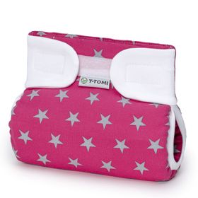 T-TOMI Orthopädisches Spreizhöschen für breites Wickeln - klettverschluss Magenta (3-6 kg)