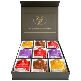 Paulsen Exklusive Bio Tee Geschenkbox mit Früchte-, Kräuter- & Rotbuschtees im Pyramidenbeutel