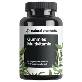 natural elements Gummies Multivitamin – 120 Stück – mit 12 Vitaminen, Biotin, Folsäure, Zink & mehr