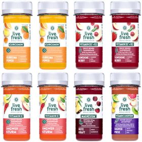 LiveFresh Ingwer Shot Probierpaket - 16 Shots (60ml) - Kaltgepresst & Nicht erhitzt