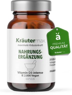 Kräutermax Vitamin D3 intense IE 2000 vegan Kapseln