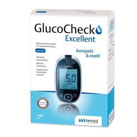 GlucoCheck Excellent Messgeräte-Set (mmol/L) zur Blutzuckerkontrolle